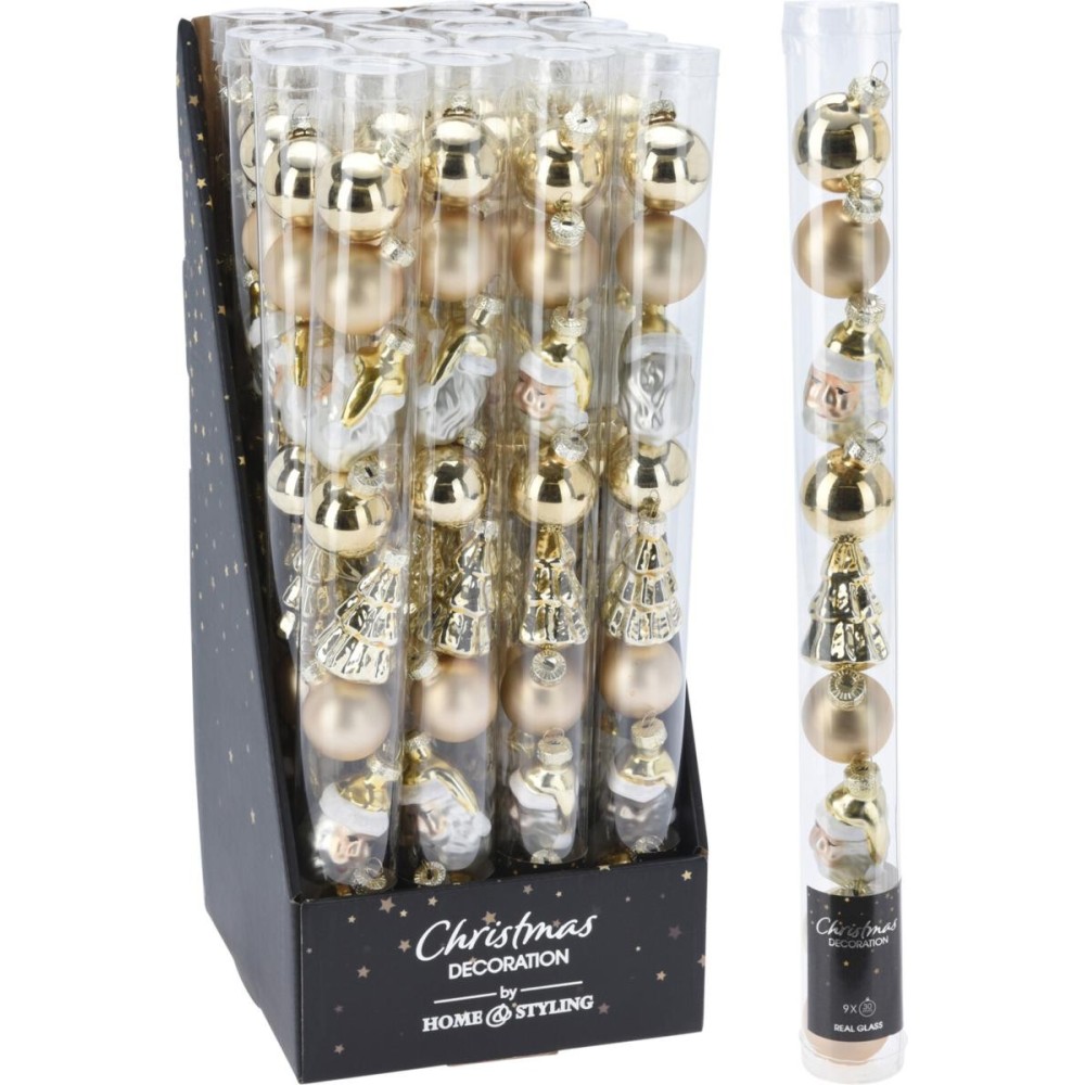 TUBO 9 PENDENTI D3 VETRO ORO